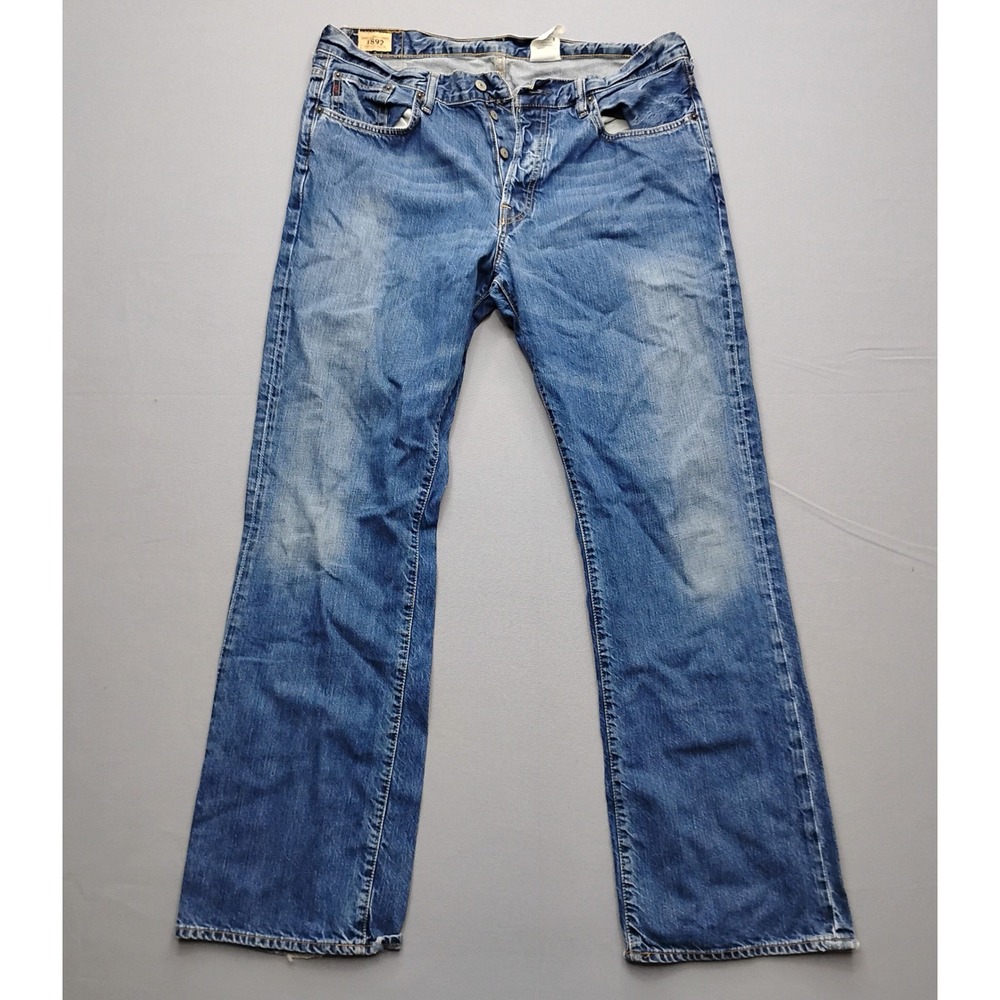 Abercrombie & Fitch Mens Hugger Boot Jeans 36x34 Blue Denim 1892